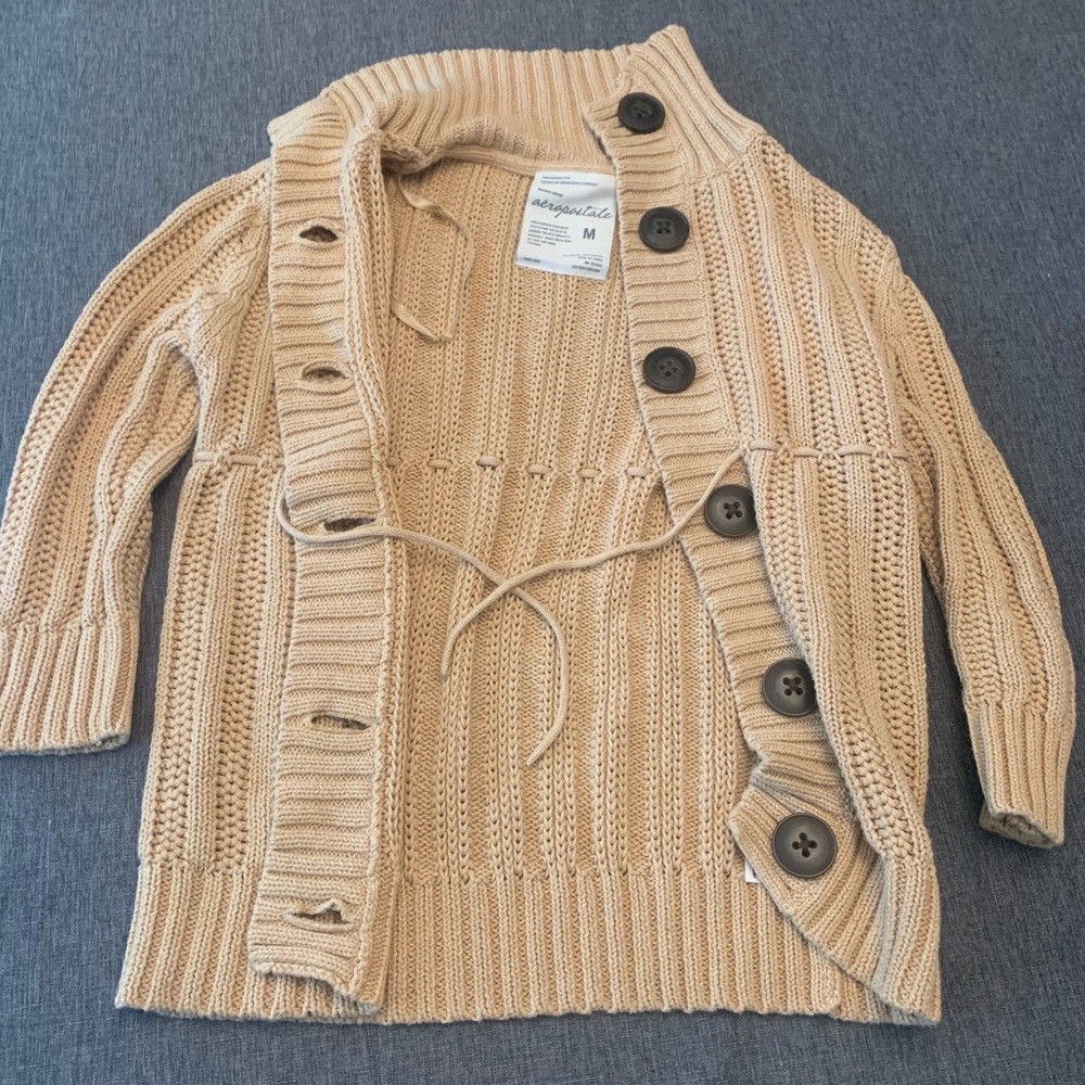 Aeropostale Cardigan Sweater 3/4 Quarter Sleeve